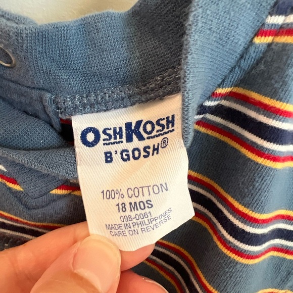 Vintage OshKosh B'gosh Nautical Bon Voyage Striped Romper 18M - Picture 4 of 5